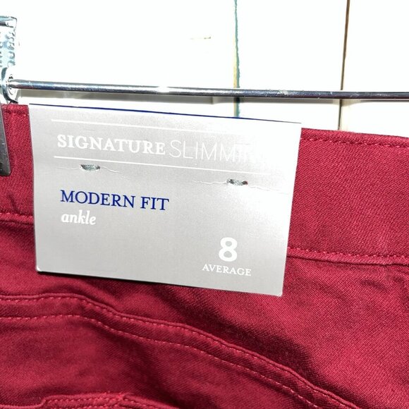 NWT Christopher & Banks Signature Slimming Red Modern Fit Ankle Fit Pants Size 8 - Picture 5 of 8